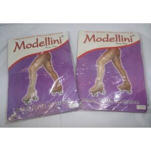 Vintage 2PK Modellini Panty Hose Over Boot Artistic Skate Tights~SZ‎ 2